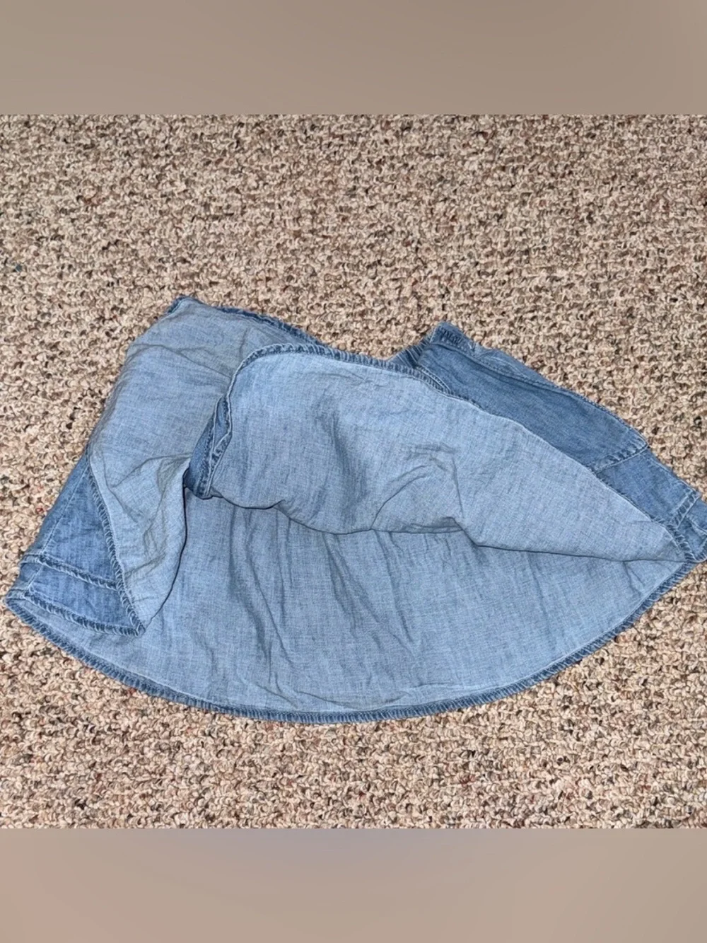 Bundle of GAP Girls Navy Floral Skort & Light Blue Denim Skirt Set- M